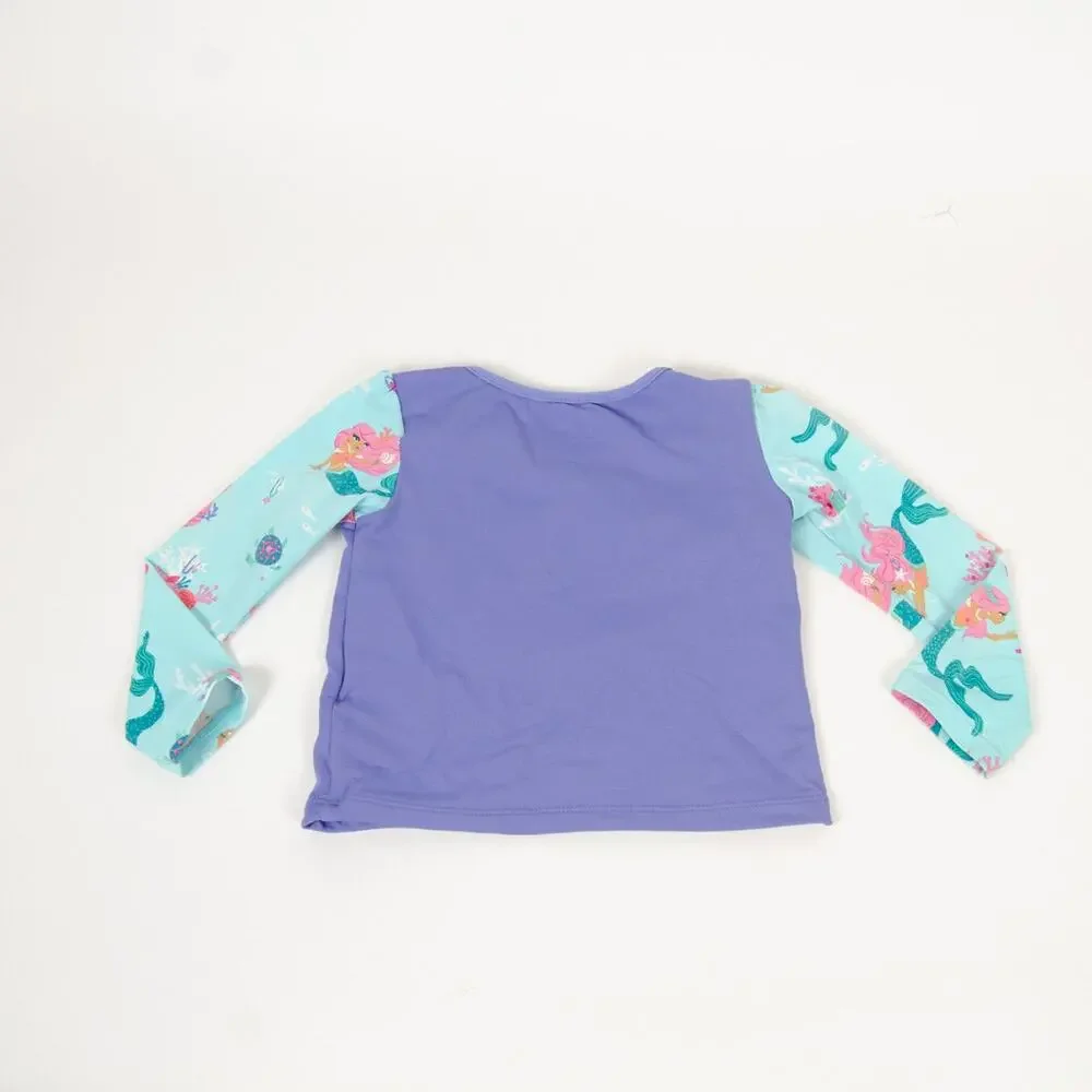 Hatley Rash Guard Swimsuit Set Kids 12-18m Purple Mermaid Long‎ Sleeve 2pc